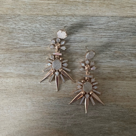 EUC Isadora Rose Gold Iridescent Drusy Statement Earring✨ - Picture 2 of 3